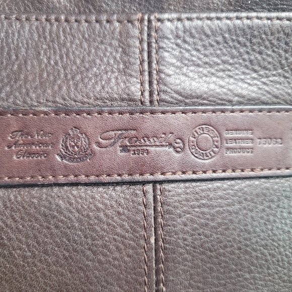 Vintage Fossil Brown Pebbled Leather Small Crossbody Purse - Picture 7 of 16